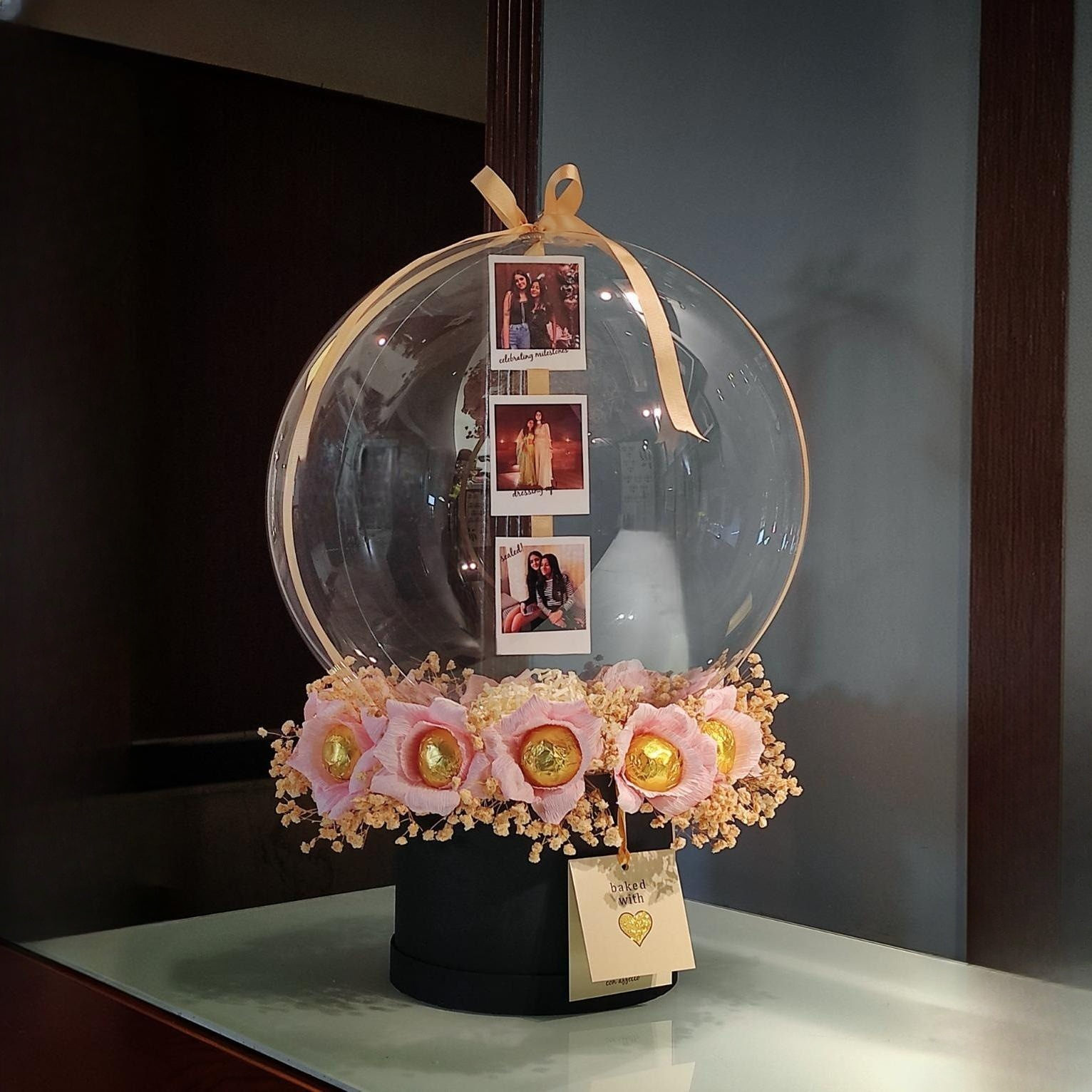 Anniversary - Pink Blooms with Photo Balloon