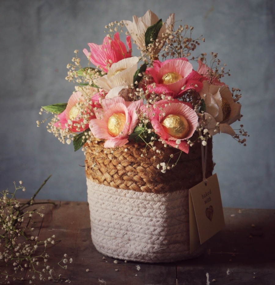 Baby Shower - Basket of Love - Pink and White