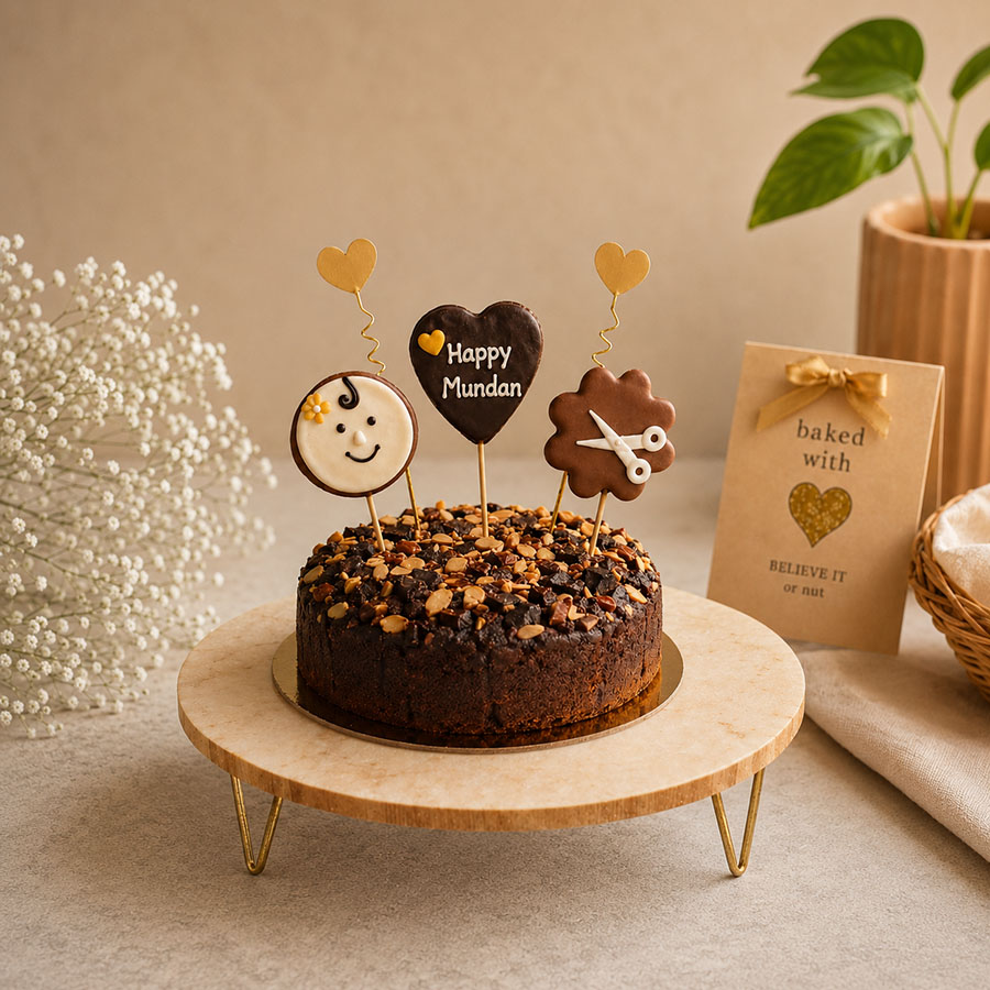 Celebration  - Mundan Ceremony Cake - Classic Chocolate Date Sweetened