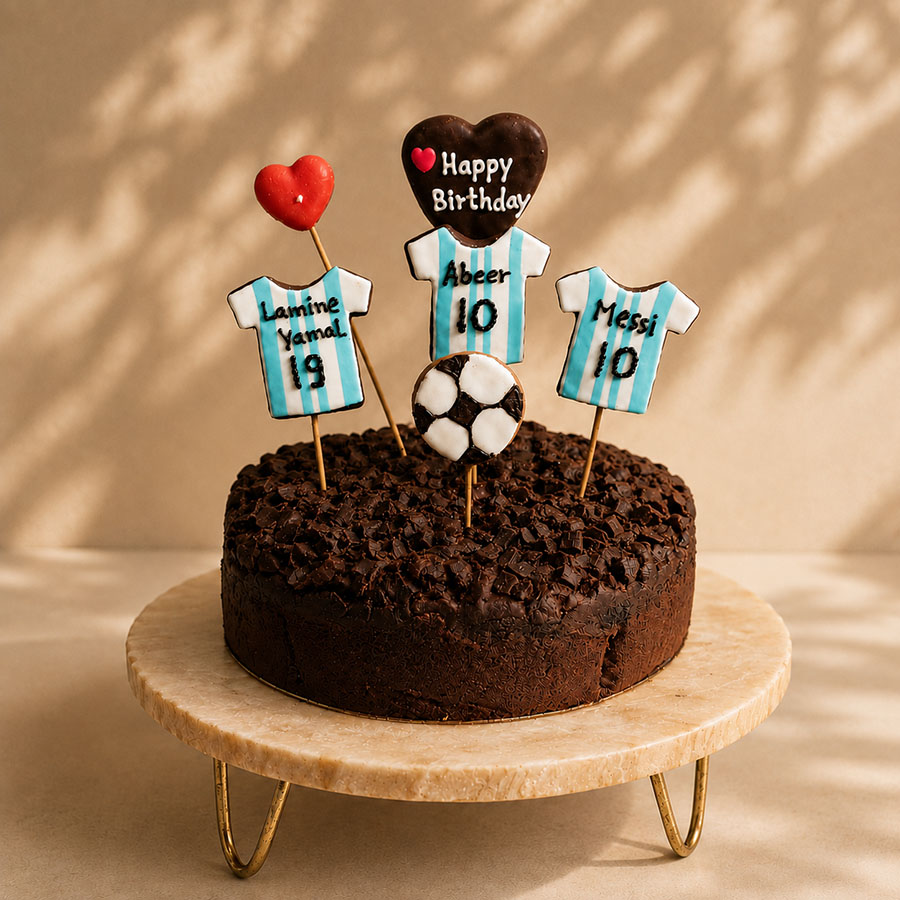 Theme - Football Birthday Cake  - Classic Chocolate Date Sweetened