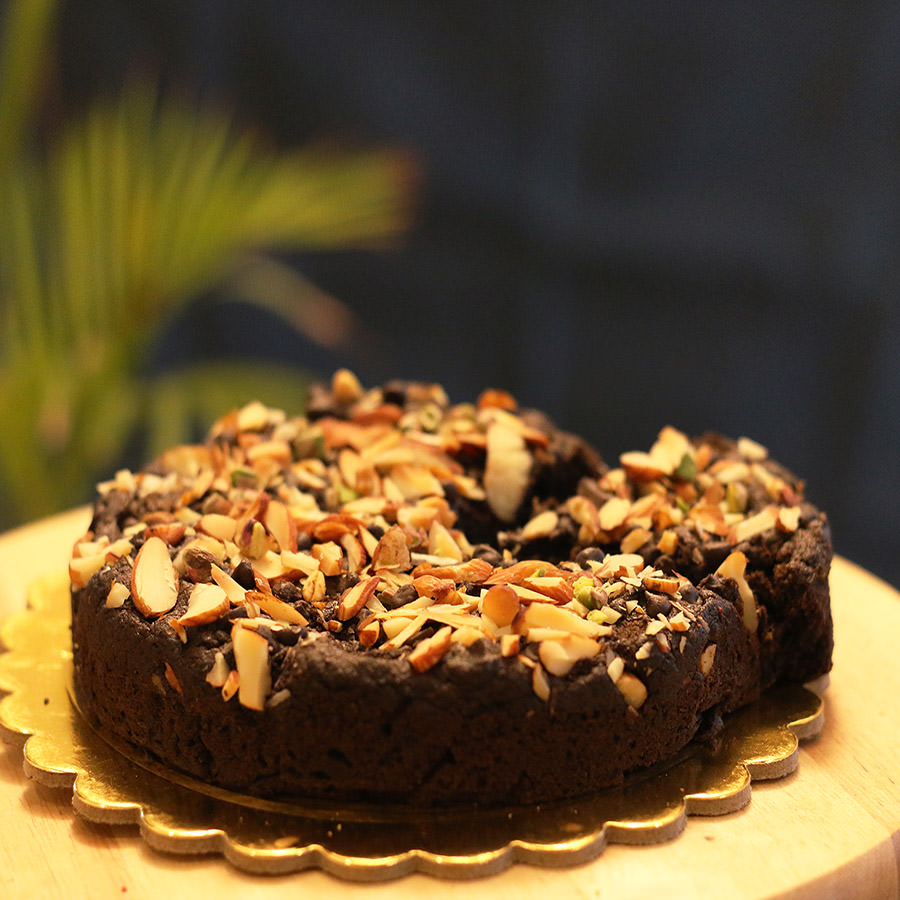 Healthy Cakes - Dark Chocolate Roasted Almond Zucchini Cake